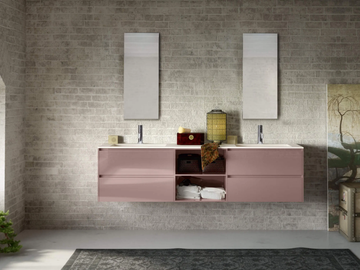 CHANGE CHA11 - Double wall-mounted vanity unit with drawers by Gruppo Geromin - view 2